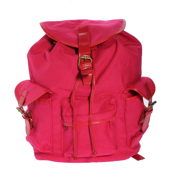 Vintage Women Casual Canvas Backpack Bookbag Bag Shoulder Bag Red